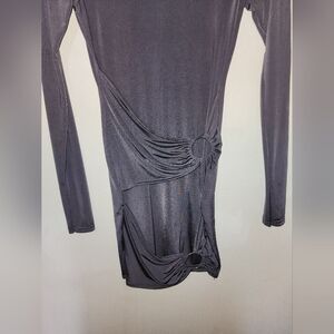 PrettyLittleThing | Women's Long Sleeve Wrapped Dress |Gray |Size 0